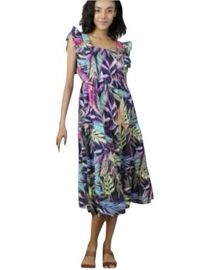 NWT Beach Lunch Lounge Alicia Tie Back Midi Dress Floral Print Size XXL